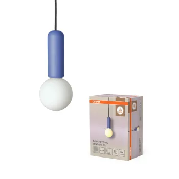   OSRAM Dekor beton mikrofon függő lámpa, beltéri, kék, G9, beton, IP20, átmérő: 100 mm, hossz: 1200 mm ( 4058075848382 )