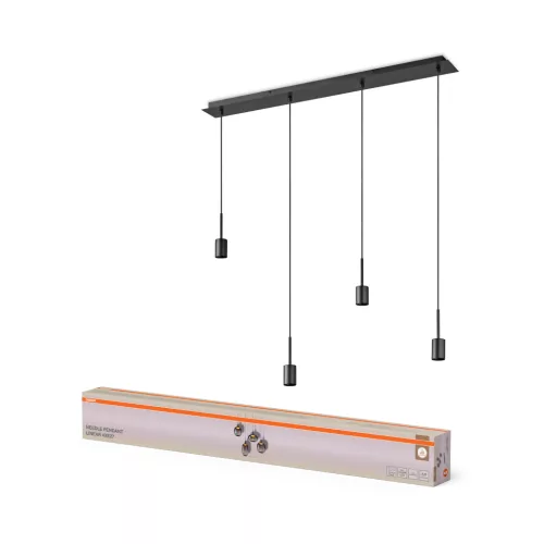 OSRAM Dekor Pálca függő lámpa, beltéri, sötétszürke, 4 × E27, acél, IP20, hossz: 2200 mm ( 4058075848528 )