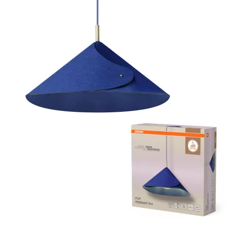 OSRAM Dekor Billenthető függő lámpa, beltéri, kék, E14, filc és acél, IP20, átmérő: 500 mm, hossz: 1265 mm ( 4058075848580 )