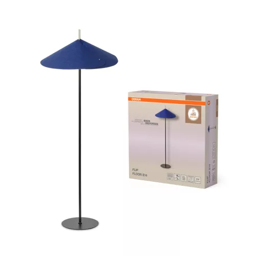 OSRAM Dekor Billenthető álló lámpa, beltéri, kék, E14, filc és acél, IP20, átmérő: 500 mm, magasság: 1315 mm ( 4058075848627 )
