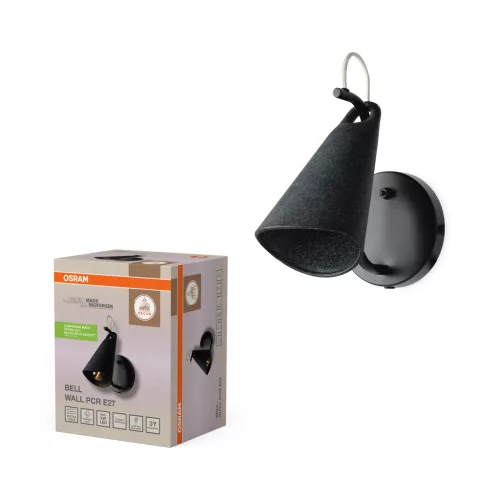 OSRAM Dekor harang oldalfali lámpa, beltéri, fekete, E27, acél és PE, IP20, hossz: 245 mm ( 4058075848665 )