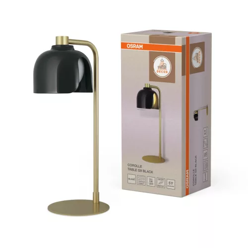 OSRAM Dekor Szirom asztali lámpa, beltéri, fekete, G9, acél és üveg, IP20, magasság: 400 mm ( 4058075848948 )