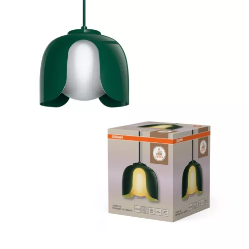 OSRAM Dekor Szirom függő lámpa, beltéri, zöld, E27, acél és üveg, IP20, átmérő: 200 mm, hossz: 1215 mm ( 4058075849082 )