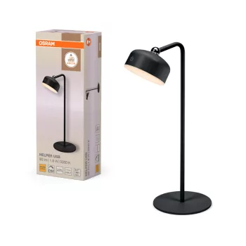   OSRAM Decor Helper Gadget LED hordozható olvasó asztali lámpa, USB tölthető, beltéri, fekete, 100 lm, 1,8 W, 3000 K, műanyag, IP20, magasság: 363 mm, dimmelhető ( 4058075849242 )