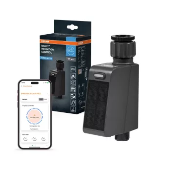 OSRAM SMART+ WiFi öntözésvezérlő szürke, IP55 kültéri, napelemes akkumulátoros, vízfogyasztásmérő