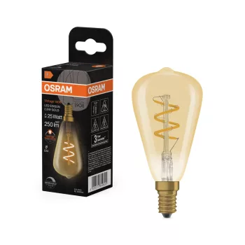 OSRAM Vintage 1906 dimmelhető LED Edison izzó, arany üveg, E14, 2,8W, 250lm, 2200K, B-verzió