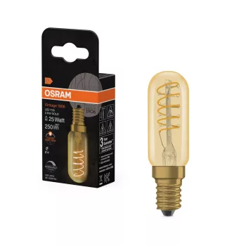 OSRAM Vintage 1906 dimmelhető LED cső izzó, cső forma, arany üveg, E14 foglalat, 2,8W, 2200K, 80mm