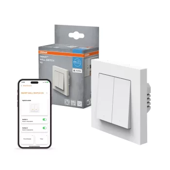 OSRAM SMART+ Matter fali kapcsoló 2 csatornás fehér, IP20 beltéri, WiFi, 220-240V
