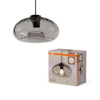   OSRAM Dekor Füstüveg függő lámpa, beltéri, fekete, E27, acél és üveg, IP20, átmérő: 280 mm, hossz: 1185 mm ( 4058075850002 )