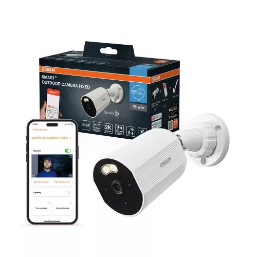 OSRAM SMART+ WiFi fix kültéri kamera fehér, 4MP 2K QHD, IP67, Ethernet, éjjellátó, audio