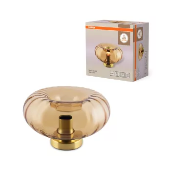   OSRAM Dekor üveg asztali lámpa, beltéri, arany, E27, acél és üveg, IP20, átmérő: 280 mm ( 4058075850682 )