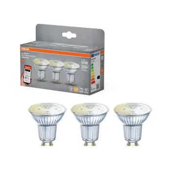 OSRAM SMART+ Matter dimmelhető LED PAR16 spot izzó, matt búra, GU10, 4,7W, 350lm, 2700K, 3db csomag