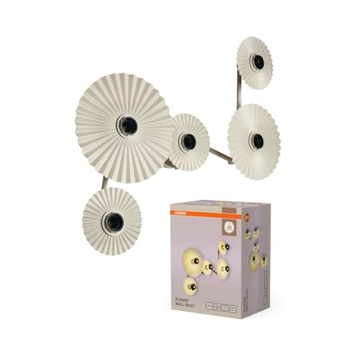 OSRAM Decor Plisse redőzött oldalfali lámpa, beltéri, bézs, 5 × E27, acél, IP20, hossz: 1120 mm ( 4058075851979 )