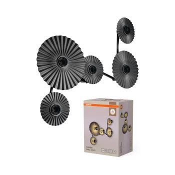   OSRAM Decor Plisse redőzött oldalfali lámpa, beltéri, sötétszürke, 5 × E27, acél, IP20, hossz: 1120 mm ( 4058075851993 )