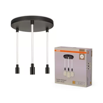   OSRAM Dekor Inga függő lámpa, beltéri, fekete, 3 × E27, acél, IP20, átmérő: 400 mm, hossz: 1175 mm ( 4058075852075 )