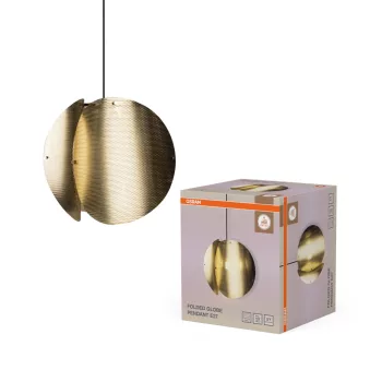   OSRAM Dekor Hajtogatott gömb függő lámpa, beltéri, arany, E27, acél, IP20, átmérő: 380 mm, hossz: 1500 mm ( 4058075852273 )