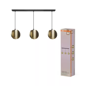   OSRAM Dekor Hajtogatott gömb függő lámpa, beltéri, arany, 3 × E27, acél, IP20, hossz: 1500 mm ( 4058075852297 )