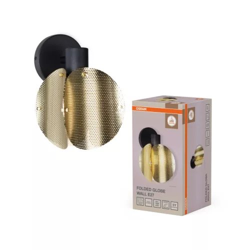 OSRAM Dekor Hajtogatott gömb oldalmennyezeti / fali lámpa, beltéri, arany, E27, acél, IP20, hossz: 255 mm ( 4058075852358 )