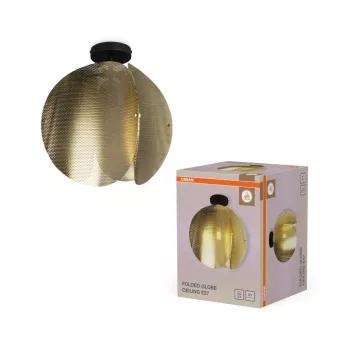   OSRAM Dekor Hajtogatott gömb mennyezeti lámpa, beltéri, arany, E27, acél, IP20, átmérő: 380 mm, magasság: 395 mm ( 4058075852372 )