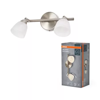   OSRAM Cup mennyezeti / fali állítható spot lámpa 2 fejes, beltéri, csiszolt nikkel, 2 × G9, acél, IP20, hossz: 255 mm ( 4058075852426 )