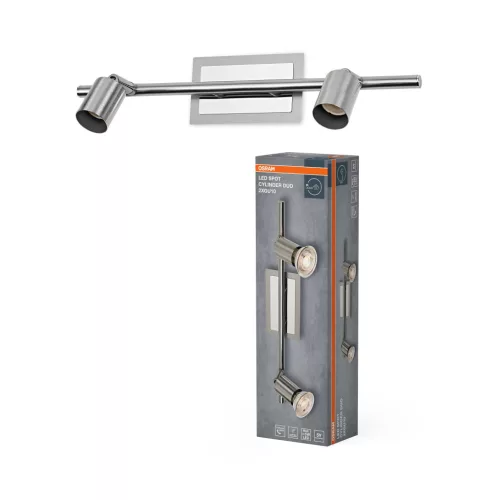 OSRAM henger Duo mennyezeti / fali állítható spot lámpa 2 fejes, beltéri, króm, csiszolt nikkel, 2 × GU10, acél, IP20, hossz: 364 mm ( 4058075852686 )