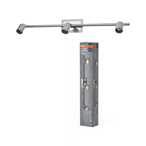 OSRAM henger Duo mennyezeti / fali állítható spot lámpa 3 fejes, beltéri, króm, csiszolt nikkel, 3 × GU10, acél, IP20, hossz: 604 mm ( 4058075852709 )
