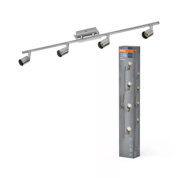   OSRAM henger Duo mennyezeti / fali állítható spot lámpa 4 fejes, beltéri, króm, csiszolt nikkel, 4 × GU10, acél, IP20, hossz: 700 mm ( 4058075852723 )