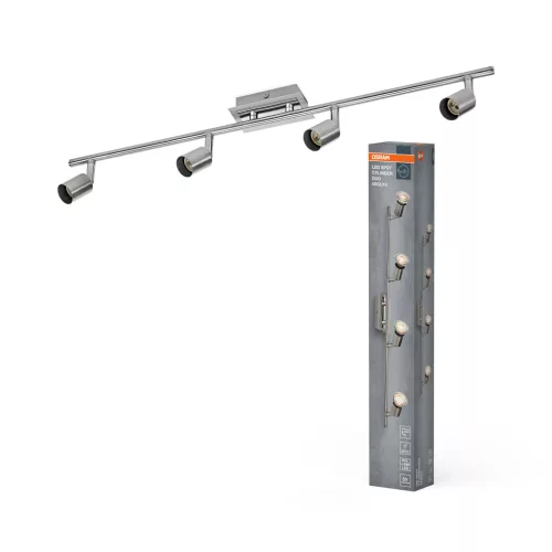 OSRAM henger Duo mennyezeti / fali állítható spot lámpa 4 fejes, beltéri, króm, csiszolt nikkel, 4 × GU10, acél, IP20, hossz: 700 mm ( 4058075852723 )