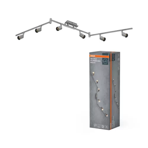 OSRAM henger Duo mennyezeti / fali állítható spot lámpa 6 fejes, beltéri, króm, csiszolt nikkel, 6 × GU10, acél, IP20, hossz: 1189 mm ( 4058075852747 )