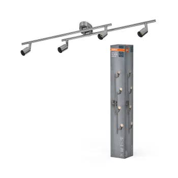   OSRAM henger mennyezeti / fali állítható spot lámpa 4 fejes, beltéri, csiszolt nikkel, 4 × GU10, acél, IP20, hossz: 734 mm ( 4058075852822 )