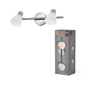   OSRAM Vase mennyezeti / fali állítható spot lámpa 2 fejes, beltéri, króm, csiszolt nikkel, 2 × G9, acél, IP20, hossz: 340 mm ( 4058075853027 )