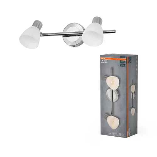 OSRAM Vase mennyezeti / fali állítható spot lámpa 2 fejes, beltéri, króm, csiszolt nikkel, 2 × G9, acél, IP20, hossz: 340 mm ( 4058075853027 )