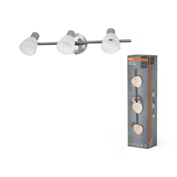   OSRAM Vase mennyezeti / fali állítható spot lámpa 3 fejes, beltéri, króm, csiszolt nikkel, 3 × G9, acél, IP20, hossz: 495 mm ( 4058075853041 )