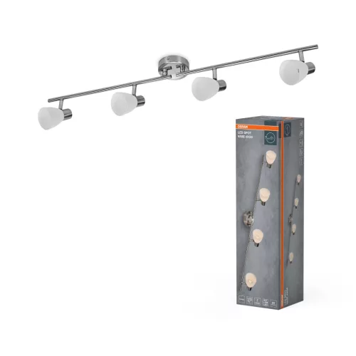 OSRAM Vase mennyezeti / fali állítható spot lámpa 4 fejes, beltéri, króm, csiszolt nikkel, 4 × G9, acél, IP20, hossz: 908 mm ( 4058075853065 )