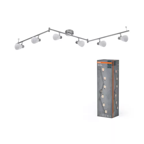 OSRAM Vase mennyezeti / fali állítható spot lámpa 6 fejes, beltéri, króm, csiszolt nikkel, 6 × G9, acél, IP20, hossz: 1504 mm ( 4058075853089 )