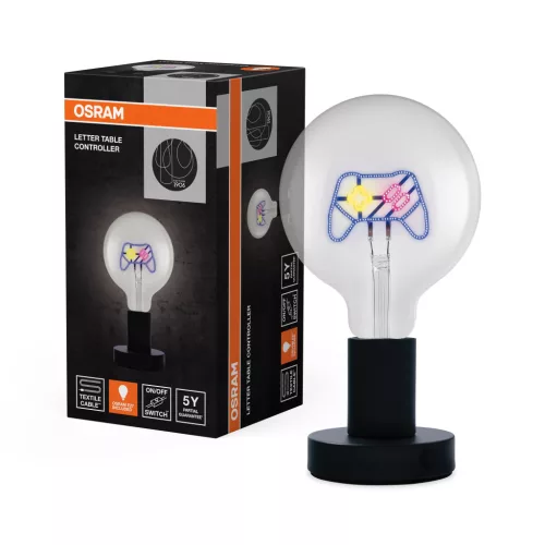 OSRAM Vintage 1906 Controller feliratos asztali lámpa, beltéri, fekete, E27, acél, IP20, átmérő: 125 mm, magasság: 231 mm ( 4058075853102 )