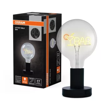   OSRAM Vintage 1906 Bar feliratos asztali lámpa, beltéri, fekete, E27, acél, IP20, átmérő: 125 mm, magasság: 231 mm ( 4058075853201 )