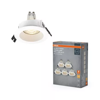   OSRAM beépíthető műanyag spot lámpa, beltéri, fehér, GU10, műanyag, IP20, átmérő: 85 mm, 5 db-os szett ( 4058075853256 )