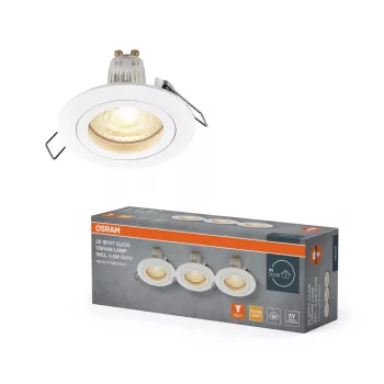  OSRAM beépíthető spot lámpa, beltéri, fehér, GU10, alumínium, IP20, átmérő: 77 mm, 3 db-os szett ( 4058075853294 )