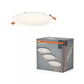   OSRAM keskeny beépíthető LED spot és downlight, beltéri, fehér, 2000 lm, 22 W, 3000 K, PA, IP20, átmérő: 225 mm, 3 db-os szett ( 4058075853850 )