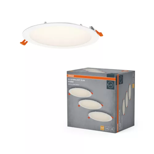 OSRAM keskeny beépíthető LED spot és downlight, beltéri, fehér, 2000 lm, 22 W, 3000 K, PA, IP20, átmérő: 225 mm, 3 db-os szett ( 4058075853850 )