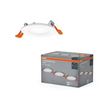   OSRAM keskeny beépíthető LED spot és downlight, beltéri, fehér, 240 lm, 4,5 W, 4000 K, PA, IP20, átmérő: 85 mm, 3 db-os szett ( 4058075853874 )