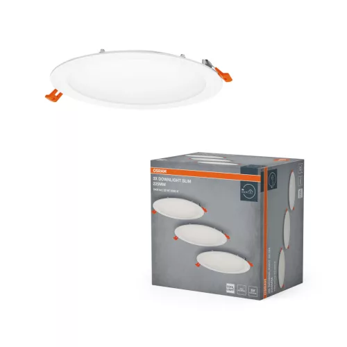 OSRAM keskeny beépíthető LED spot és downlight, beltéri, fehér, 2000 lm, 22 W, 4000 K, PA, IP20, átmérő: 225 mm, 3 db-os szett ( 4058075853911 )