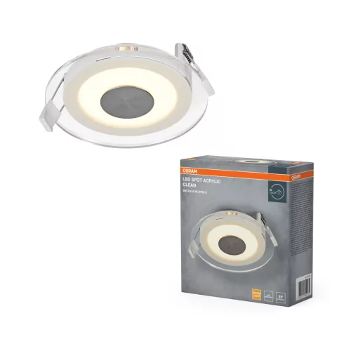 OSRAM LED akril spot lámpa átlátszóextra meleg, beltéri, fehér, 240 lm, 6 W, 2700 K, PA, IP20, átmérő: 120 mm ( 4058075854079 )