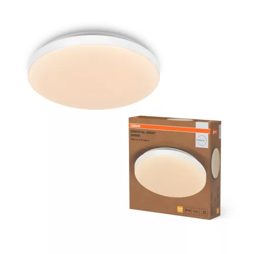 OSRAM Essential Orbis kerek LED fürdőszobai / előszobai mennyezeti lámpa, beltéri / fedett kültéri, fehér, 1200 lm, 18 W, 3000 K, fém, IP44, átmérő: 285 mm ( 4058075855045 )