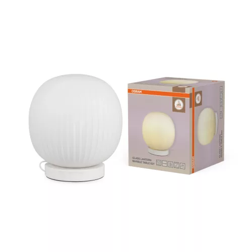 OSRAM Dekor üveglampion márvány asztali lámpa, beltéri, fehér, E27, márvány, IP20, átmérő: 310 mm, magasság: 335 mm ( 4058075855656 )