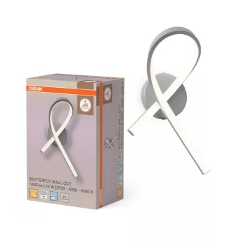   OSRAM Dekor Pillangó LED oldalfali lámpa, beltéri, ezüst, 750 lm, 12 W, 2700 K / 4000 K / 6000 K, alumínium, IP20, hossz: 340 mm ( 4058075856707 )