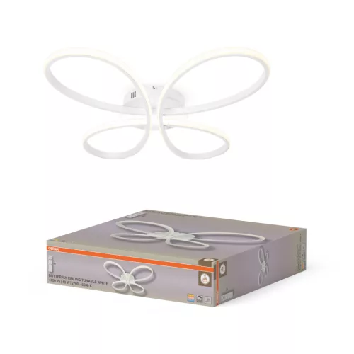 OSRAM Dekor Pillangó LED mennyezeti lámpa, beltéri, fehér, 3100 lm, 40 W, 2600–6000 K, alumínium, IP20, magasság: 540 mm, távirányítóval dimmelhető ( 4058075856806 )
