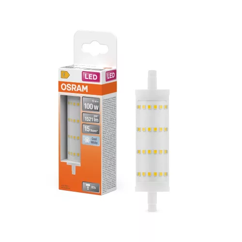 OSRAM LED ceruza izzó, matt plasztik búra, R7s foglalat, 13W, 4000K, 1521lm, természetes fehér