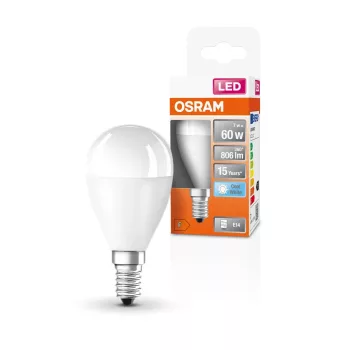 OSRAM Star LED izzó kisgömb forma, matt búra, E14 foglalat, 6,5W, 806lm, 4000K semleges fehér